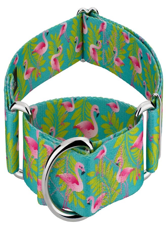 كانتري بروك ديزاين طوق مارتينجال عريض للكلاب من Country Brook Petz - HossFit Jr - مجموعة Critter Corner التي تتميز بتصميمات مستوحاة من المخلوقات (فلامنجو، متوسط) - Image 1